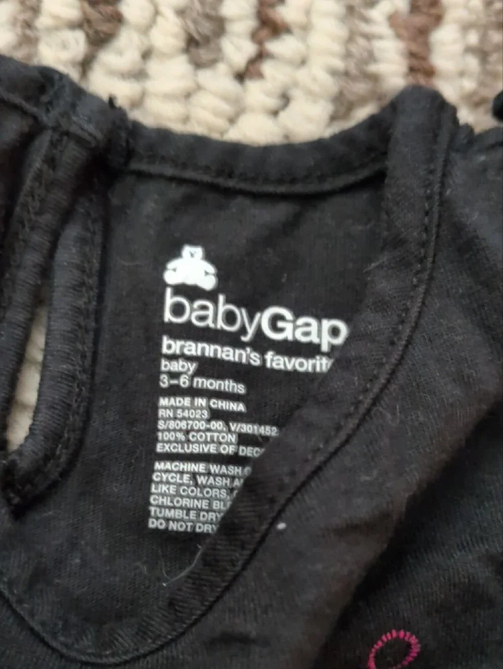 Baby Gap Blk Bodysuit & Top with Red/Purple/Green Embroidery.  Matching Red Pant